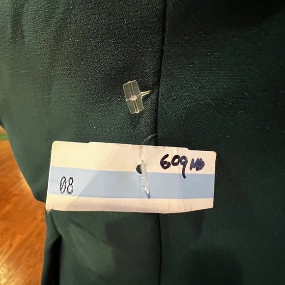 New Jenny Packham Dress Size 4 Hunter Green Drape Front High Slit JP1013 Gown - Picture 15 of 16